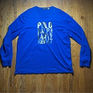 Polo Ralph Lauren Shirt Mens Extra Large Blue Long Sleeve Graphic 1967 Logo